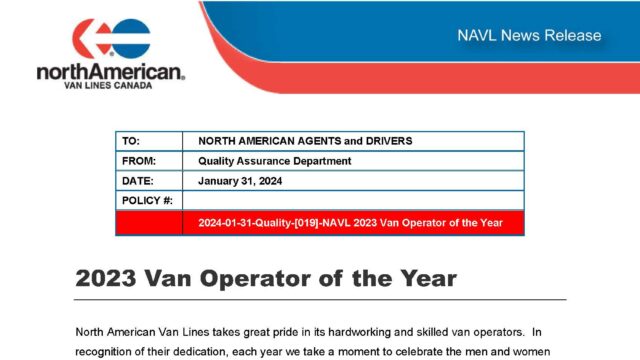 Jason Owen, NAVL Van Operator of the Year 2023